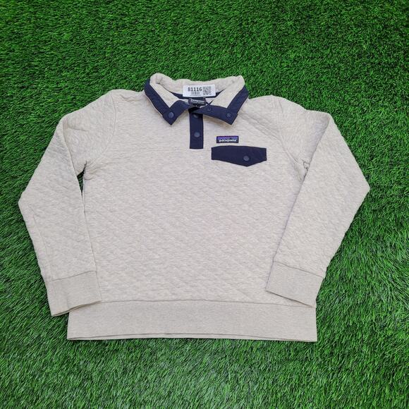 Patagonia Pullover Sweater Small 19x22 Beige Blue - Picture 1 of 16